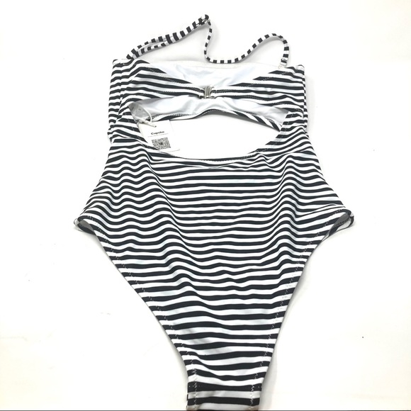 NWT Cupshe Striped Cut Out One Piece Cheeky - Picture 5 of 11